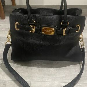 Michael Kors Black Leather Tote Bag